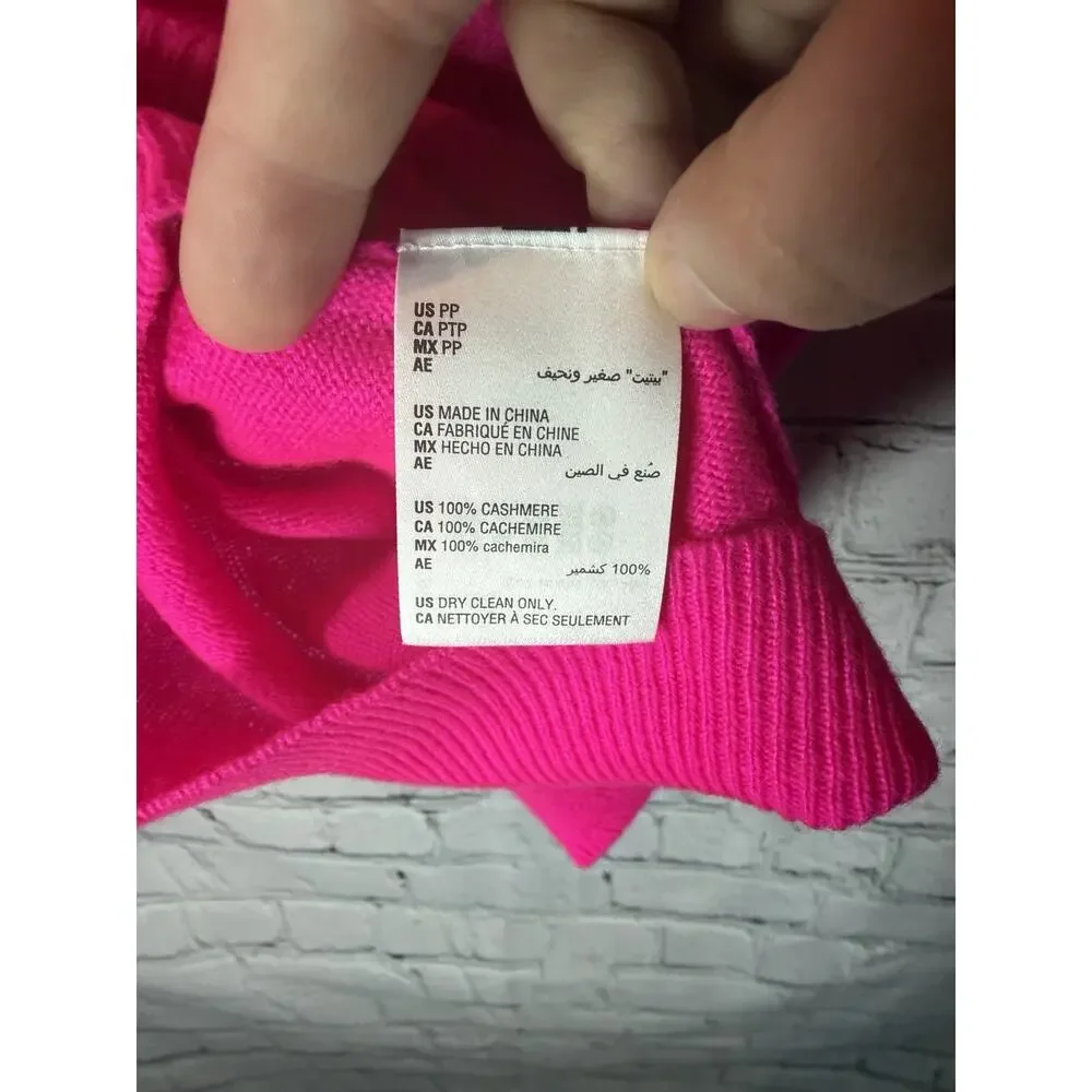 Charter Club Luxury Cashmere Sweater Womens PS Petite Small Vibrant Pink - Picture 6 of 8